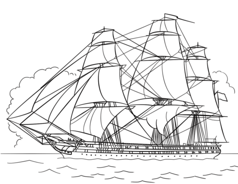 Uss Constitution Coloring Page